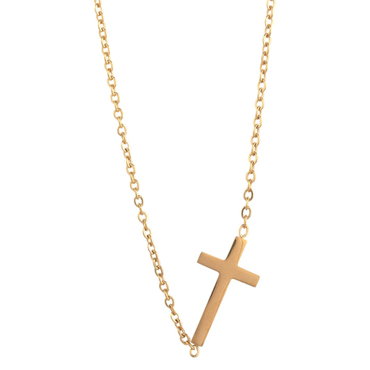 Experience Timeless Elegance with Our Stunning 14K Gold Plated Cross Pendant Necklace