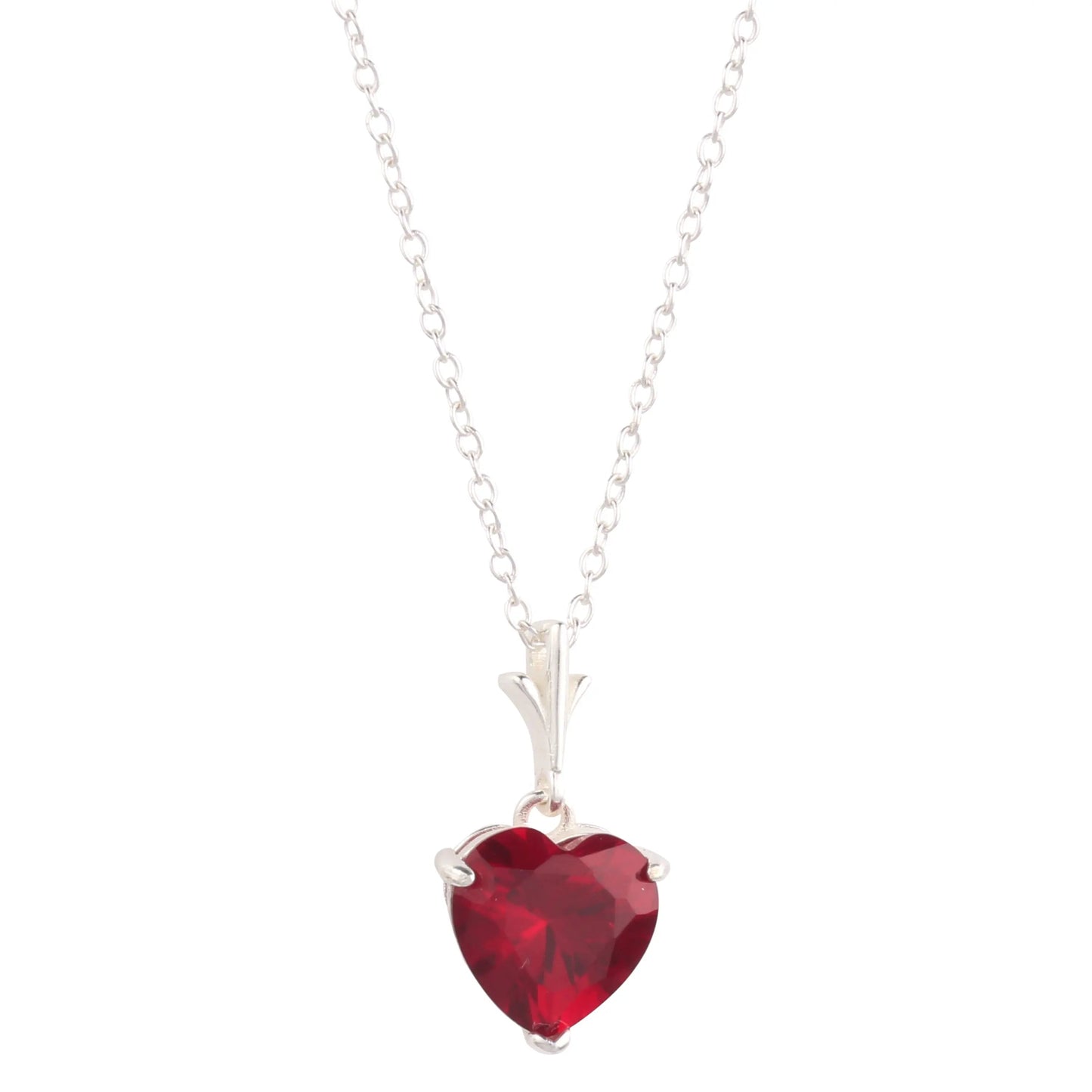 Add a Touch of Elegance with Our 925 Sterling Silver Necklace Featuring a Dazzling Red Heart Pendant