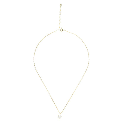 14K Gold Plated Solitaire Necklace